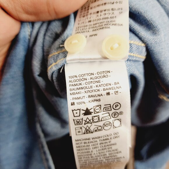 Levi's Dark Blue Relaxed Fit Jackson Worker Button Up Denim Shirt Size XXL - Picture 9 of 12